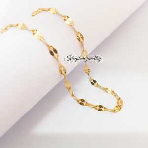 Kingdom jewelry Titanium necklace for women with broken coffee style 3 mm Kalung wanita anti karat dan tidak luntur model terbaru dan kekinian.kalung pecah kopi titanium