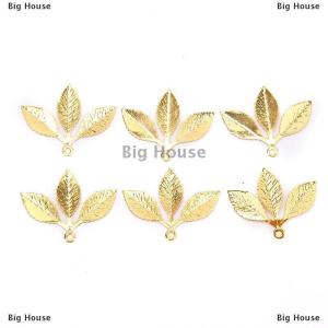 [COD] Big House 50ชิ้น/เซ็ต VINTAGE Leaf Filigree wraps ตัวเชื่อมต่อโลหะ CRAFT DIY Jewelry making