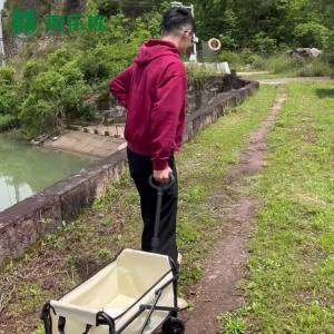 Camping Cart Trolley Wagon Trolley Outdoor Camping Trolley Folding Portable Camping Cart Trolley Stable Structure Strong Bearing Capacity Camping Stall Trolley