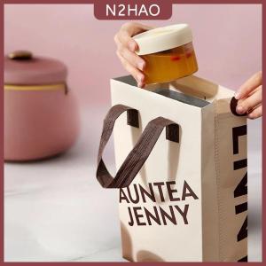 N2HAO 1 cái 240 400ml thủy tinh thực phẩm lưu trữ Jar với kín Silicone nắp chịu nhiệt lò vi ba súp nước trái cây container ngũ cốc Jar