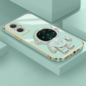 Casing Ponsel untuk OPPO Reno 7z 5G A96 Reno7 Lite F21 Pro F21s Pro 5G Reno 8 Lite Reno 8Z Case gambar kartun astronot HP lipat dudukan telepon Casing ponsel penutup lensa penuh kesing pelindung silikon lembut Softcase
