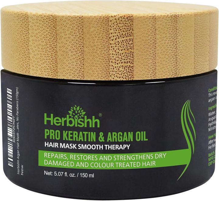 Herbishh Argan Hair Mask-Deep Conditioning Hydration Cream - 150g ...