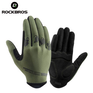 ROCKBROS Cycling Gloves Full Finger Screen Touch Gloves MTB Road Bike SBR Palm Pad Shockproof Breathable Bicycle Gloves