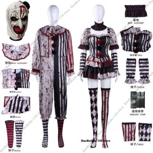 New Terrifier Art Clown Joker Cosplay Costume Mask Socks Men Jumpsuit Women Role Play Horror Dress Suit Halloween Carnival Party h2610