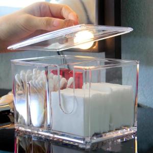 ElencRich กล่องอะคริลิคกล่องใส่สําลีและเก็บสําลีแผ่น 103