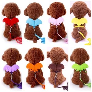 FANGAN สำหรับสุนัขตัวเล็ก ลูกแมว เดินกลางแจ้ง ปรับได้ ปีกนางฟ้า อุปกรณ์สำหรับสัตว์เลี้ยง เชือกจูงสุนัข ปลอกคอลูกสุนัข ชุดสายจูงสุนัขแมว สายรัดสัตว์เลี้ยง