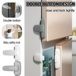 Refrigerator Lock Door Child Proof Fridge Lock Baby Safety Lock Safety Baby Proof Refrigerator Double Buckle Design Pinching Protection Kunci Peti Sejuk Lock Fridge Children