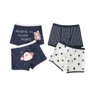 HoneyCherry Boys Underwear Pure Cotton Boxer Boy Cartoon Boxer Briefs Teen Panties Baby Boy Panty Short Kids Underwear Boys2026