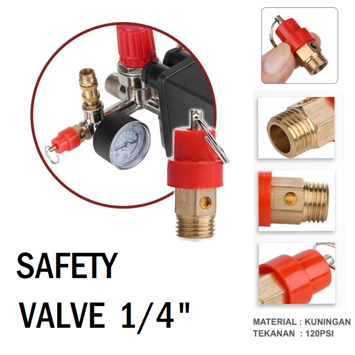Mini Safety Valve Compressor / Kran Pengaman Tekanan Kompresor 1/4