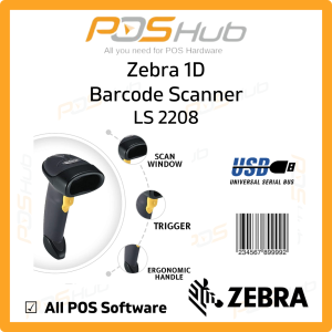 Zebra Symbol Motorola LS2208 Laser Barcode USB Scanner with Stand Zebra Symbol Motorola LS2208 Laser Barcode