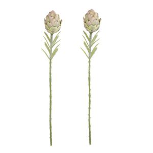 FOUNDTWO 2Pcs Soft Plastic Artificial Artichoke Fruit 56CM Decorative Artichoke Fruit Plants High-end Fake Simulation Artichoke Flower for Home Decoration