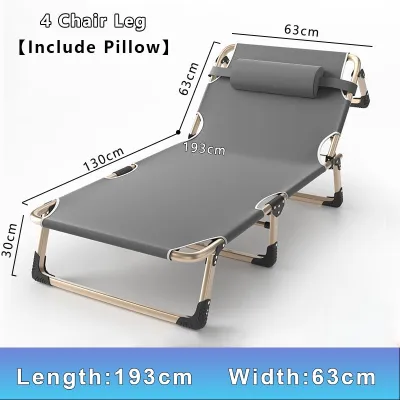 Tempat Tidur Lipat dengan Kasur Ranjang Lipat 190CM Folding Bed Portable Kursi Malas Kursi Santai