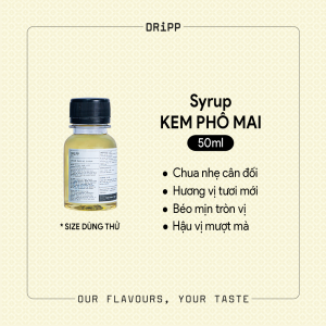 SIRO DRiPP KEM PHÔ MAI 50ML -  CREAM CHEESE SYRUP DRiPP 50ML (MẪU DÙNG THỬ)