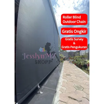 Roller Blind Outdoor Chain / Tirai Gulung Outdoor / Harga Dalam CM - Chain Standart