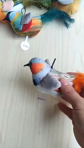 Squeaky Bird Cats Teaser Toy with Feathered Simulation Sound for Active Cats Indoor Play Entertainment Cats Hunting Toy