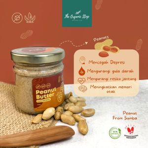 TheOrganicStop Peanut Butter Selai Unsweetened Vegan Keto 175 gram