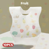 10PCS Disposable Baby Bib Travel Waterproof Bib Lapik Makan Baby Eating Bibs Feeding Apron Paper Bib Individual Pack 一次性围兜 围嘴围兜