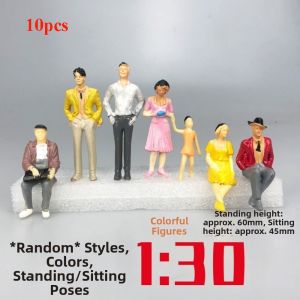 MELODI 10/50pcs 1:25/1:30/1:300 Scale Model Building People Multistyles Assorted Poses Standing People High Quality Mixed Color Train Scenery Passengers