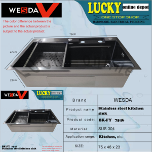 BK2516 (75X46X23CM)FY WESDA STAINLESS STEEL MATTE BLACK HIGH QUALITY KITCHEN SINK