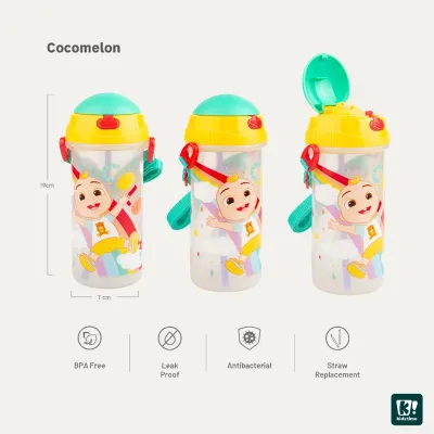 Kidztime 380ml/550ml Antibacterial Classic Sipper Kids Straw water bottle BPA Free pawpatrol unicorn 3 yrds above