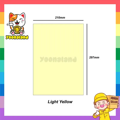 YOONALAND 50pcs/Pack A4 Color Paper 250gsm Thick Paper Art Card Name Card Craft Stationary Paper Sheet Seni Kertas Warna Kad Tebal 彩色纸卡纸美术纸颜色纸