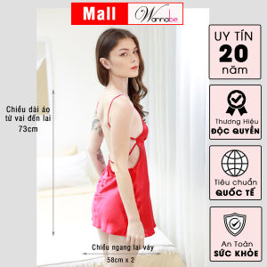 Đầm ngủ lụa WANNABE DNS51 váy ngủ xẻ ngực cut out lưng thả dây ngang tô điểm lưng trần nữ tính quyến rũ của bạn gái