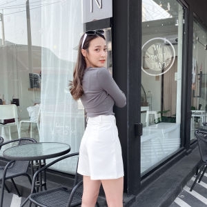 Basic shorts กางเกงขาสั้นเอวสูง กางเกงขาสั้นผู้หญิง กางเกงเอวสูง กางเกงแฟชั่น