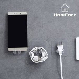 Transparent Adhesive Socket Wall Mount Hooks Rack Space Saver Heavy Load Strong Self Creative Plug Hook (1 Pcs)