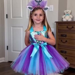 Little Mermaid Princess Dresses for Girls Kids Tutu Dress for Mermaid Birthday Party Costumes Halloween Clothes Set for Children2026