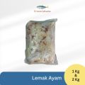 LEMAK AYAM TERDAPAT DAGING KULIT GAJI COCOK UNTUK CAMPURAN PENTOL BAKSO CILOK FROZEN JAKARTA KEMASAN 1KG. 