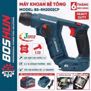 Máy khoan bê tông BOSHUN BS-RH2002CP 2 Chức năng 1.7J 3 Tốc độ 1250rpm Đầu SDS Plus ( Bảo Hành 6 Tháng )