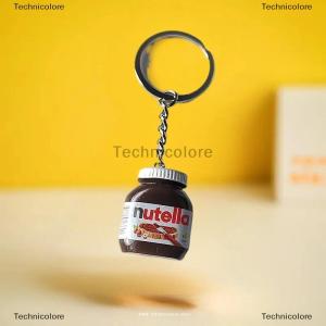 [COD] Technicolore 2ชิ้นการจำลองที่สร้างสรรค์ขวดแยมเฮเซลนัทช็อคโกแลตพวงกุญแจคู่พวงกุญแจกระเป๋าจี้พวงกุญแจรถที่ใส่ของขวัญ