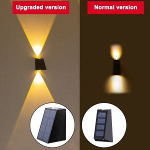 NEW Upgrade LED Outdoor Solar Wall Lights Waterproof Up Down Washer Garden Light For Fence Villa
