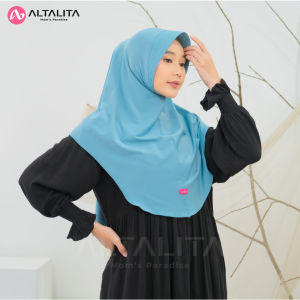 Altalita - Hijab Bergo Qanita Penguin Size L Kerudung Hamidah Instan Menutup Dada pet Tebal Jilbab Sport Jersey Premium Cocok Untuk Sekolah Olahraga Volly Futsal Senam dan Sehari-Hari