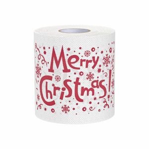 UUMIR Santa Printed Christmas Toilet Roll Paper Color Pattern Kitchen Tool Christmas Pattern Tissue Happy 2026 Christmas Tree Printed Xmas Tissue Roll Home Decoration  Year