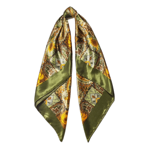 YESMILE 90x90cm Khăn quàng cổ nữ in họa tiết Hoa Bohemian Khăn quàng cổ Paisley ‌ Phổ biến Satin Khăn lụa vuông Khăn quấn tóc