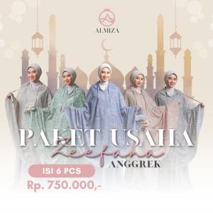 [Paket Usaha Rp.750rb isi 6pcs] - Mukena Zeefana Anggrek - Parasut Korea - Allsize - free tas mukena