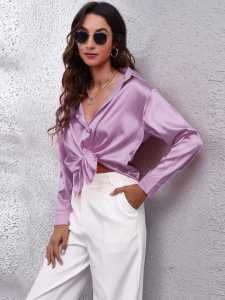ATASAN KEMEJA SATIN IMPORT LENGAN PANJANG TERMURAH KEKINIAN / KEMEJA WANITA MEWAH KUALITAS MEREK KEMEJA LENGANPANJANG BERKANCING KANTOR ELEGAN BLUS SATIN KREP SUTRA ATASAN WANITA BISNIS