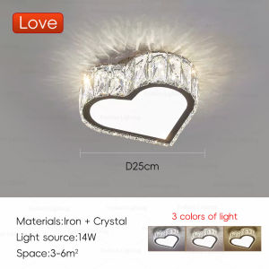 Bedroom crystal ceiling lamp modern simple LED pendant light living room wall lamp nordic dining room chandelier