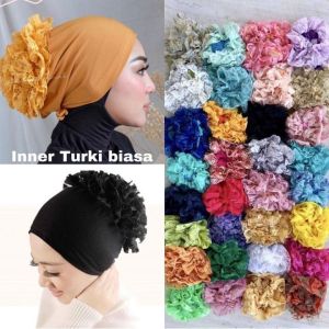 Ciput Inner Turki Renda Berkualitas Tinggi dengan Tali - Warna Cinnamon/Merah Jambu/Maroon/Putih