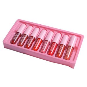 GUAIP 8Pcs Easy To Color Matte Velvety Lip Glaze Soft Mist Long-lasting Liquid Lipstick Lip Stain Waterproof Matte Lipstick Suit Women