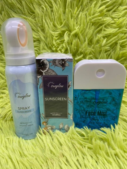 🔥NEW🔥 SUN GLOW SUNSCREEN FACE MIST ORIGINAL HQ SPF//50 FULL COVERAGE