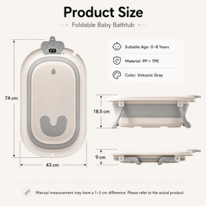 Baby Bath Tub Foldable 2-in-1 55L Sit & Recline Baby Bath Support Non-Slip Infant Shower Basin Set