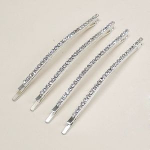 4 cái sáng bóng Rhinestone từ Clip cạnh kim loại Clip nữ Ins Hàn Quốc phong cách phụ kiện tóc trang điểm Kẹp tạo kiểu tóc