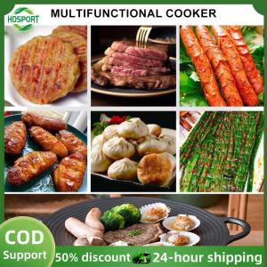 【HOSPORT】11.8/13.8/14.6 Inch Coating Frying Pan Non Stick Cast Iron Round Griddle Baking Tray for Home Party Travel and Outdoor【1-3 days delivery】