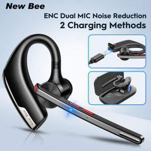 New Bee M51 Bluetooth Earphones ENC Noise Cancelling Earphones Wireless Earphones Earbuds Bluetooth with Charging Case Bluetooth Headset Talking Time 80hrs Bluetooth 5.2 for Phone/Laptop