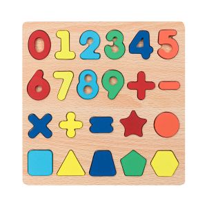 ABC 26pcs Wooden Colorful Alphabet Wooden Number Shape Puzzles Kids Early Learning Educational Wood Cognition