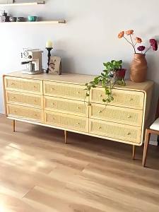 Urban Echo Wabi-sabi Style Solid Wood Six-Drawer Chest