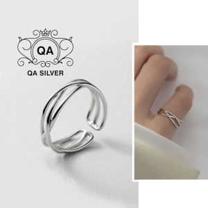 Nhẫn bạc 925 tầng đan chéo nữ form nhỏ ngón út S925 LAYER QA SILVER Ring RI210202