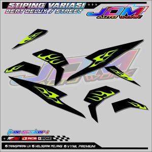 STRIPING MOTOR HONDA BEAT DELUX DESAIN API / STICKER LIST MOTOR HONDA BEAT DELUX